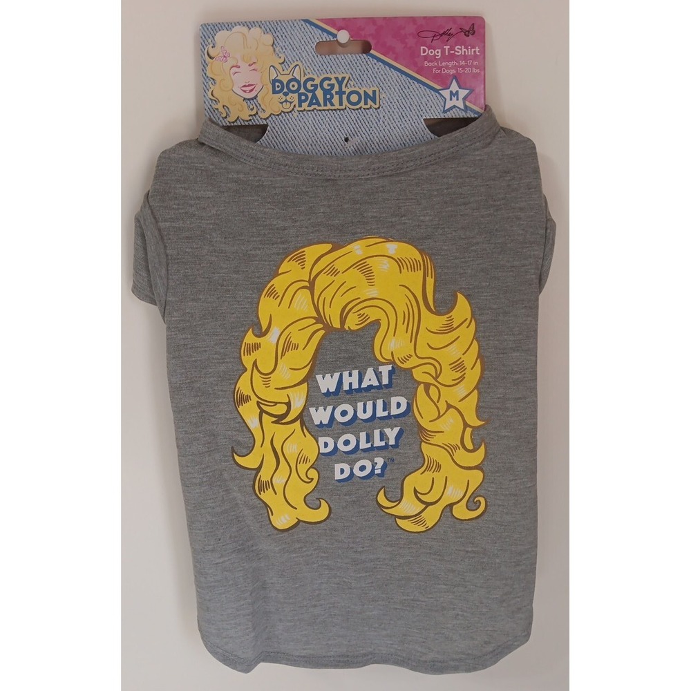 Dog T-Shirt Doggy Medium Parton What Would Dolly Do? READ